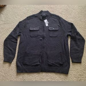 Men’s Apt 9 gray full zip sweater cardigan - size XXL